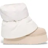 Ugg pour femme. 1158275 Classic Mini Dipper Puffer bottines en cuir blanc (39), Plat, Aucun, Casuel