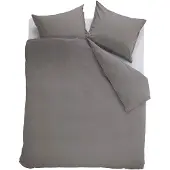 Ambiante Housse de Couette Ambiante Coton Uni Gris-140 x 200 / 220 cm | 1-personne