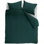 Ambiante Housse de Couette Ambiante Uni Vert Foncé Coton-240 x 220 cm | Lits-Jumeaux