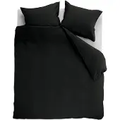 Ambiante Housse de Couette Ambiante Uni Noir Coton-240 x 220 cm | Lits-Jumeaux