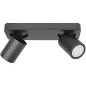 Highlight Spot double en saillie IP44 Oliver noir mat