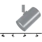 Highlight Jeu de rails monophasés 150cm Cilinder noir avec 4 taches