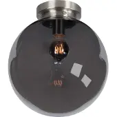 Highlight Plafonnier en nickel Globe verre fumé Ø 30cm