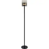 Highlight Lampadaire Salerno noir avec verre fumé
