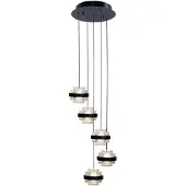 Highlight Suspension Dynasty Verre transparent noir à 3 lumières