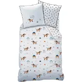 Matt & Rose Parure De Lit Imprimée Coton Blanc 140x200+63x63cm