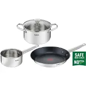 Tefal COOK EAT Topf- und Pfannen-Set 4tlg. (Kochtopf 20cm m.D., Kasserolle 16cm o.D., Pfanne 28cm)