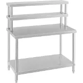 Royal Catering Table de travail inox avec plateau supérieur - ECO - 120 x 60 cm - 175 kg - 2 étagères - Royal Catering