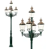 Ks Verlichting Lampe de jardin nostalgique Monaco 5 lumières - noir