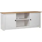 vidaXL Armoire TV Blanc 120x40x50 cm Pin massif de Panama
