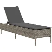 vidaXL Chaise longue avec support Gris Poly rotin