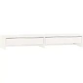 vidaXL Support d'écran blanc 100x27x15 cm pin massif