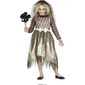 Guirca Ghost Bride Girl Costume Beige 10-12 Years