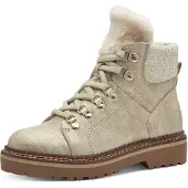 Tamaris Bottines à lacets beige / beige chiné / or