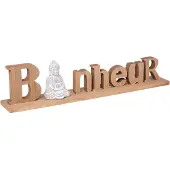 Atmosphera Mot Bouddha 52x8x11,5 en panneau de bois MDF