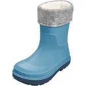 Playshoes Bottes en caoutchouc bleu néon / gris chiné
