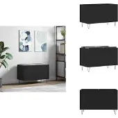 vidaXL Armoire à plateaux noire 74,5x38x48 cm Bois composite