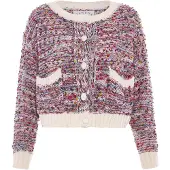 Tanuna Cardigan beige clair / jaune / vert / rouge