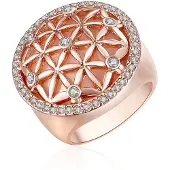 Lulu & Jane Bague or rose / transparent