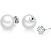 Lulu & Jane Boucles d'oreilles argent / transparent / blanc perle
