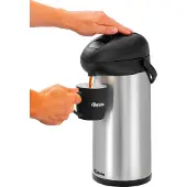 Bartscher Pot à pompe isolant 5L 150993, Carafe isotherme, Noir, Argent
