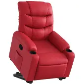 vidaXL Fauteuil relax avec releveur Rouge Similicuir
