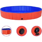 vidaXL Piscine Pliable Pour Chiens Rouge 200x30 Cm Pvc