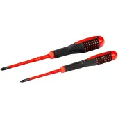 Bahco Jeu De Tournevis Insulated Ergo Thin Phillips With Tri-component Handle 2 Pack