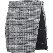 KOROSHI Jupe gris chiné / noir / blanc cassé