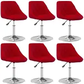 vidaXL Chaises de salle à manger 6 pcs. Pivotantes vin rouge velours