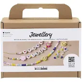 Creotime Kit de bricolage de bijoux pour enfants, avec tous les matériaux et instructions