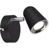 RL Applique murale LED TOULOUSE noir-chromé 3 W, blanc chaud, 400 lm, métal, dim. : 15 x 9 x 12 cm, IP20,