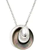 Orphelia Collier pour femme en argent sterling avec nacre et zirconium cubique, (Métal)