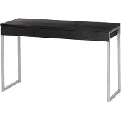 Ebuy24 Fula Bureau 3 tiroirs, teinte frêne noir.