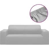vidaXL Housse extensible de canapé 2 places Gris Jersey de polyester