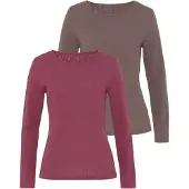 Vivance T-shirt marron / violet rouge