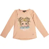 KOROSHI T-Shirt or / abricot / noir / blanc
