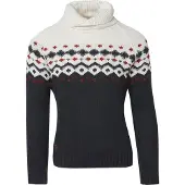 KOROSHI Pull-over 'Punto' bleu marine / marron / blanc