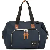 Bagmori Sac à langer bleu foncé / marron / noir / blanc