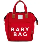 Bagmori Sac à langer marron / rouge / blanc