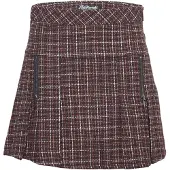 KOROSHI Jupe marron / rouge foncé / blanc cassé