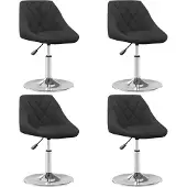vidaXL Chaise de salle à manger 4 pcs. Pivotantes Noir Velours
