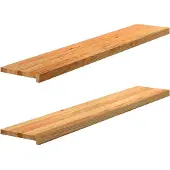 vidaXL Appuis de fenêtre 2 pcs. Marron clair 140x30x2 cm Chêne massif