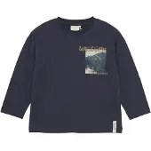 En fant T-Shirt bleu foncé / marron / pétrole
