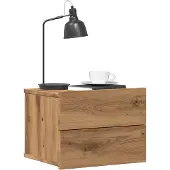 vidaXL Table de chevet murale chêne artisanal 40x32x30 cm