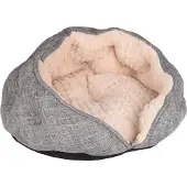 Flamingo Cachette pour chat Zupo 49x49x25 cm rond Gris et crème