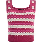 Faina Tops en tricot beige / fuchsia / rose foncé / blanc