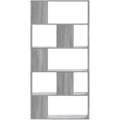 vidaXL Bibliothèque 5 niveaux sonoma gris bois d'ingénierie
