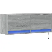 vidaXL Armoire TV murale avec éclairage LED Gris Sonoma 100x31x35 cm