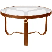 Gubi Adnet Circular Table Basse Tan Leather | Ø70 cm